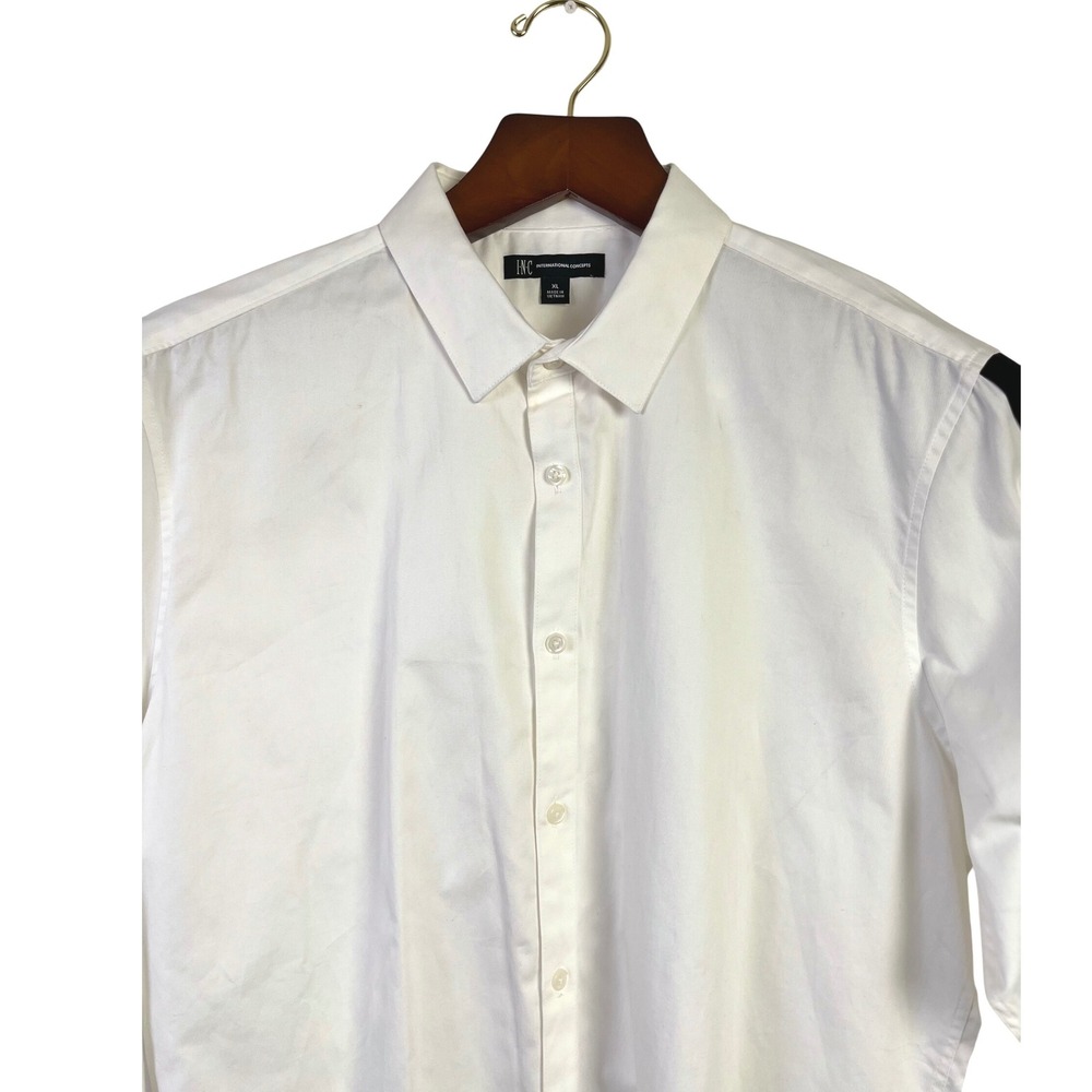 INC International Concepts Men's XL White Dress Shirt Black Stripe Long Sleeve - Picture 2 of 9